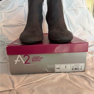 Aerosoles Dark Grey Fabric Ankle Boots